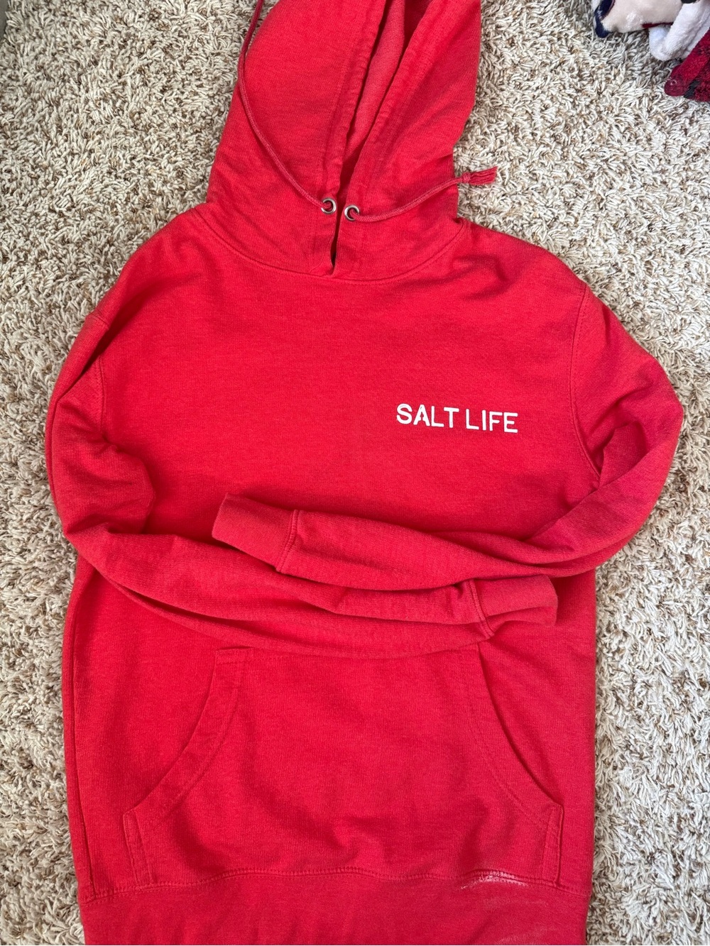 Salt Life Men's Red Crewneck Hoodie with White Logo